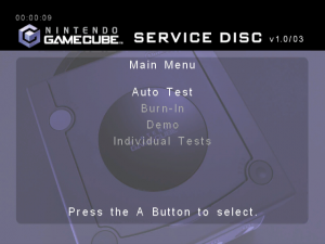 Nintendo GameCube Service Disc Version 1.0 03 ROM