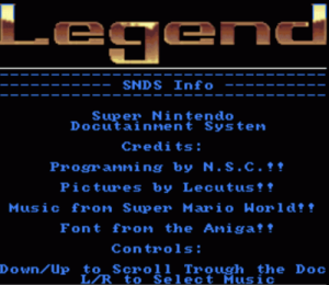 Legend - SNDS Info, Spike McFang Walkthru (PD) ROM