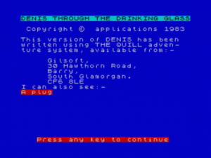 Denis Through The Drinking Glass (1983)(Applications Software Specialities) ROM
