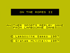 On The Ropes II (1987)(Lambourne Games)(Side B) ROM