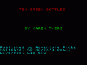 Ten Green Bottles (1995)(Adventure Probe Software)[128K][re-release]